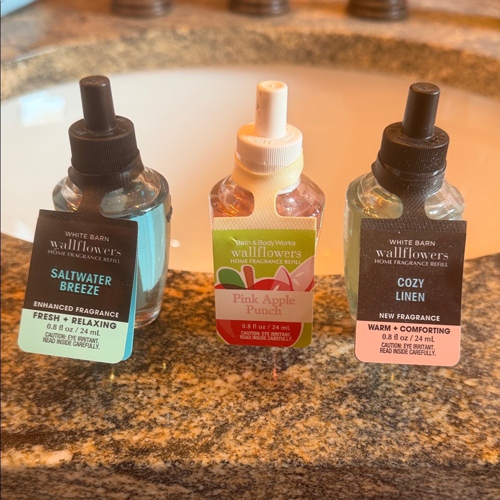 White Barn Wallflowers Fragrance Trio - Blue, Pink, Gray